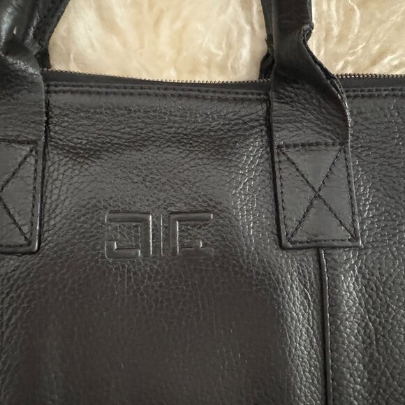 GIANNI ALTIERI FULL GRAIN ITALIAN LEATHER FERRARI BRIEFCASE, BLACK, 17"X12"X1" - Picture 3 of 8